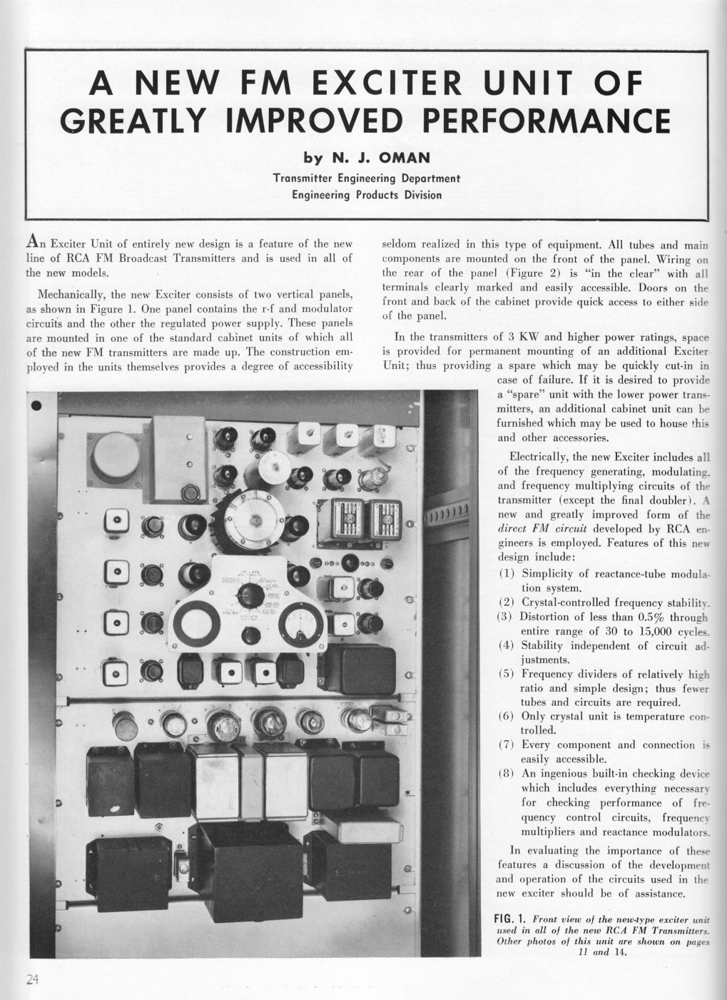 RCA MI-7015 Direct FM Exciter, page 1
